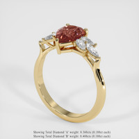 2.32 Ct. Orangish Brown Sapphire Ring, 18K Yellow Gold 2