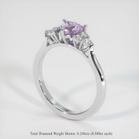 0.98 Ct. Purple Sapphire Ring, 10K White Gold 2