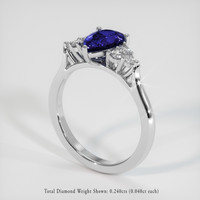 1.32 Ct. Violet Sapphire Ring, 14K White Gold 2