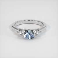 0.63 Ct. Blue Sapphire Ring, 14K White Gold 1