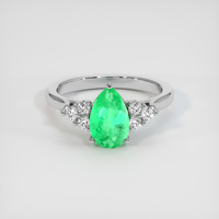 1.10 Ct. Emerald Ring, 18K White Gold 1