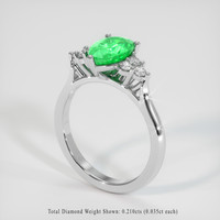 1.10 Ct. Emerald Ring, 18K White Gold 2