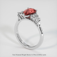 2.58 Ct. Padparadscha Sapphire Ring, 18K White Gold 2