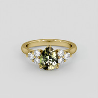 1.26 Ct. Yellowish Green Sapphire Ring, 14K Yellow Gold 1