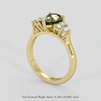 1.26 Ct. Yellowish Green Sapphire Ring, 14K Yellow Gold 2