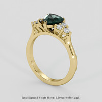 1.50 Ct. Bluish Green Sapphire Ring, 14K Yellow Gold 2