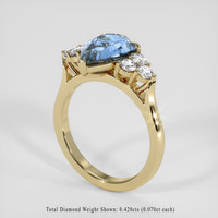 2.57 Ct. Blue Sapphire Ring, 14K Yellow Gold 2