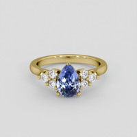 1.23 Ct. Blue Sapphire Ring, 14K Yellow Gold 1