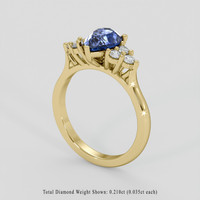 1.23 Ct. Blue Sapphire Ring, 14K Yellow Gold 2