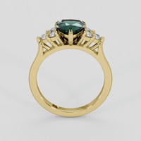 1.50 Ct. Bluish Green Sapphire Ring, 18K Yellow Gold 3