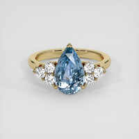 2.57 Ct. Blue Sapphire Ring, 18K Yellow Gold 1