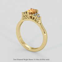 0.67 Ct. Padparadscha Sapphire Ring, 18K Yellow Gold 2