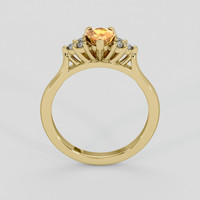 0.67 Ct. Padparadscha Sapphire Ring, 18K Yellow Gold 3