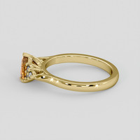 0.67 Ct. Padparadscha Sapphire Ring, 18K Yellow Gold 4