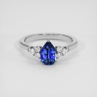 1.24 Ct. Blue Sapphire Ring, Platinum 950 1