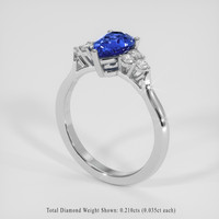 1.24 Ct. Blue Sapphire Ring, Platinum 950 2