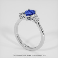 1.05 Ct. Blue Sapphire Ring, Platinum 950 2
