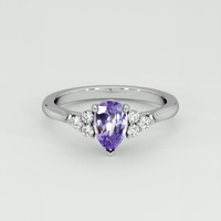 1.22 Ct. Pinkish Purple Sapphire Ring, Platinum 950 1