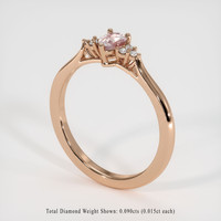 0.52 Ct. Pink Sapphire Ring, 18K Rose Gold 2
