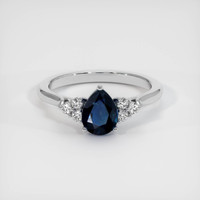 1.34 Ct. Blue Sapphire Ring, 10K White Gold 1