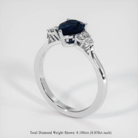 1.34 Ct. Blue Sapphire Ring, 10K White Gold 2