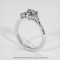 0.98 Ct. Purple Sapphire Ring, 10K White Gold 2