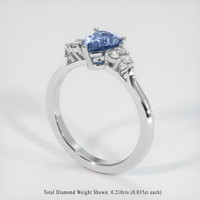1.11 Ct. Blue Sapphire Ring, 14K White Gold 2