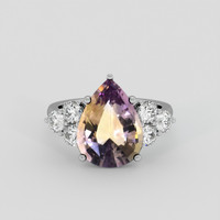 4.98 Ct. Bi Color Ametrine Ring, 14K White Gold 1
