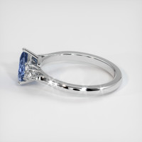 1.11 Ct. Blue Sapphire Ring, 18K White Gold 4