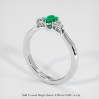 0.31 Ct. Emerald Ring, 18K White Gold 2
