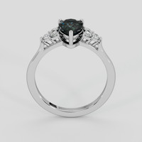 1.42 Ct. Bluish Green Sapphire Ring, 18K White Gold 3