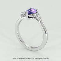 1.22 Ct. Pinkish Purple Sapphire Ring, 18K White Gold 2