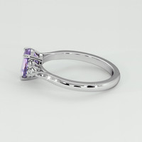 1.22 Ct. Pinkish Purple Sapphire Ring, 18K White Gold 4