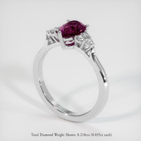 1.31 Ct. Pinkish Purple Sapphire Ring, 18K White Gold 2