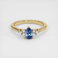 0.56 Ct. Sapphire Ring, 14K Yellow Gold 1