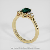 1.30 Ct. Bluish Green Sapphire Ring, 14K Yellow Gold 2