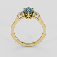 0.93 Ct. Greenish Blue Sapphire Ring, 14K Yellow Gold 3