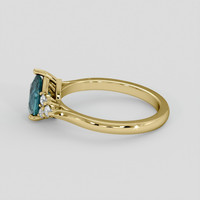 0.93 Ct. Greenish Blue Sapphire Ring, 18K Yellow Gold 4