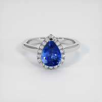 1.62 Ct. Blue Sapphire Ring, Platinum 950 1
