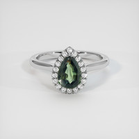 1.41 Ct. Green Sapphire Ring, Platinum 950 1