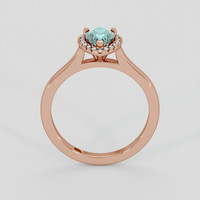 0.78 Ct. Greenish Blue Sapphire Ring, 14K Rose Gold 3