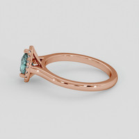 0.78 Ct. Greenish Blue Sapphire Ring, 14K Rose Gold 4