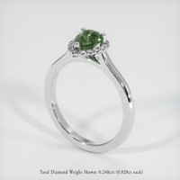 1.14 Ct. Green Sapphire Ring, 14K White Gold 2