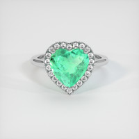 2.72 Ct. Emerald Ring, 18K White Gold 1