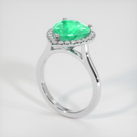 2.72 Ct. Emerald Ring, 18K White Gold 2