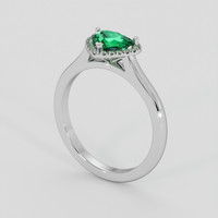 0.65 Ct. Emerald Ring, 18K White Gold 2