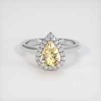 1.45 Ct. Peach Sapphire Ring, 18K White Gold 1