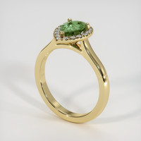 0.68 Ct. Green Sapphire Ring, 14K Yellow Gold 2