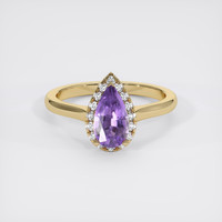 1.05 Ct. Purple Sapphire Ring, 14K Yellow Gold 1