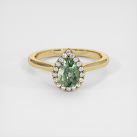 1.20 Ct. Green Sapphire Ring, 14K Yellow Gold 1